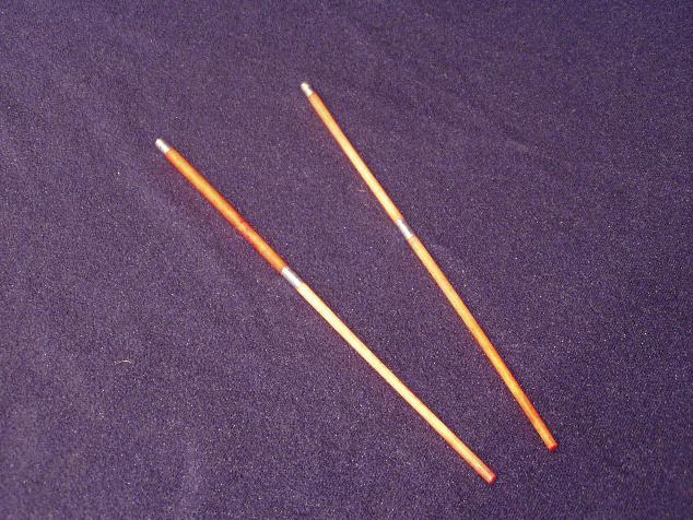 Pair of Angel Skin Coral and 900F Silver Mounted Chopsticks