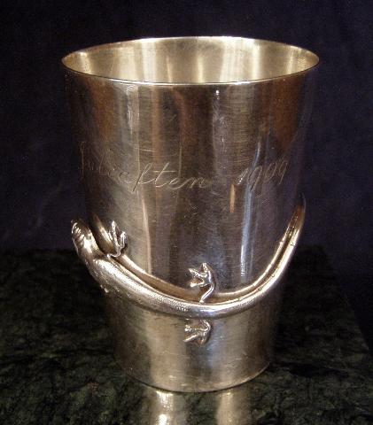 Mint Julep Cup w/applied Salamander and Scarab